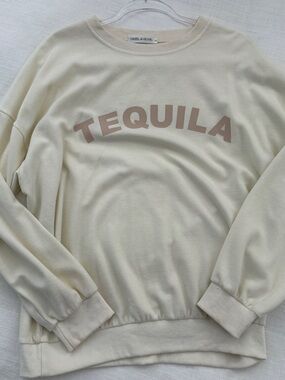 Hazel & Olive 'Tequila' Cream Graphic Sweatshirt